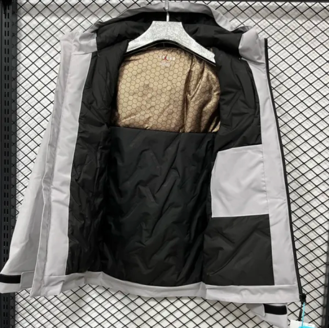 Veste d'extérieur noire épaisse en coton Jordan PSG 2024-2025